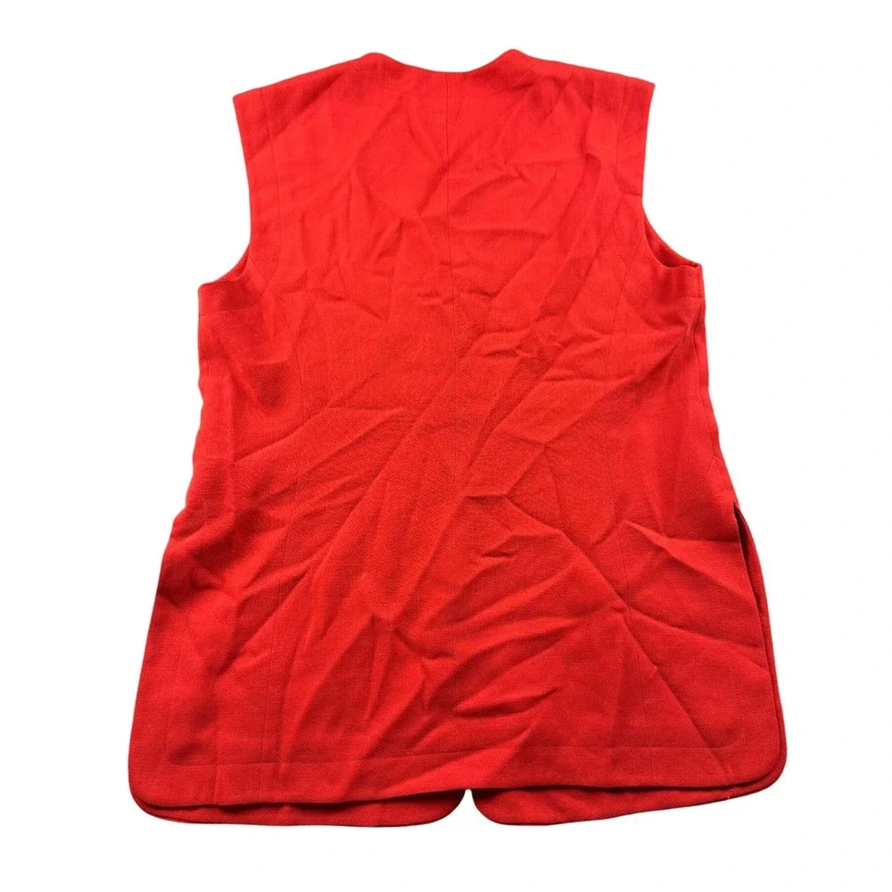 Vintage Giorgio Armani Le Collezioni Vest Women L Red Tailored Blazer Italy Made